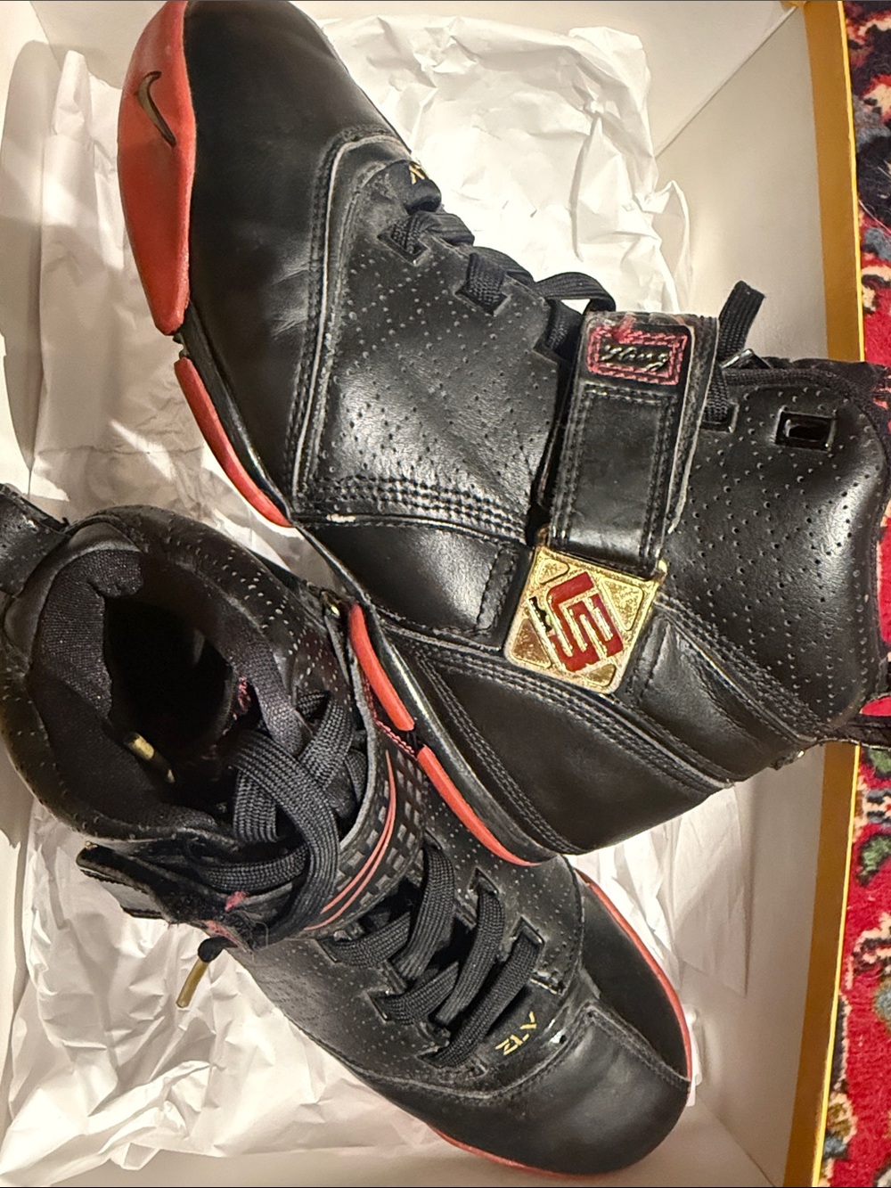Jordan Black and Red High-Top Basketball Shoes